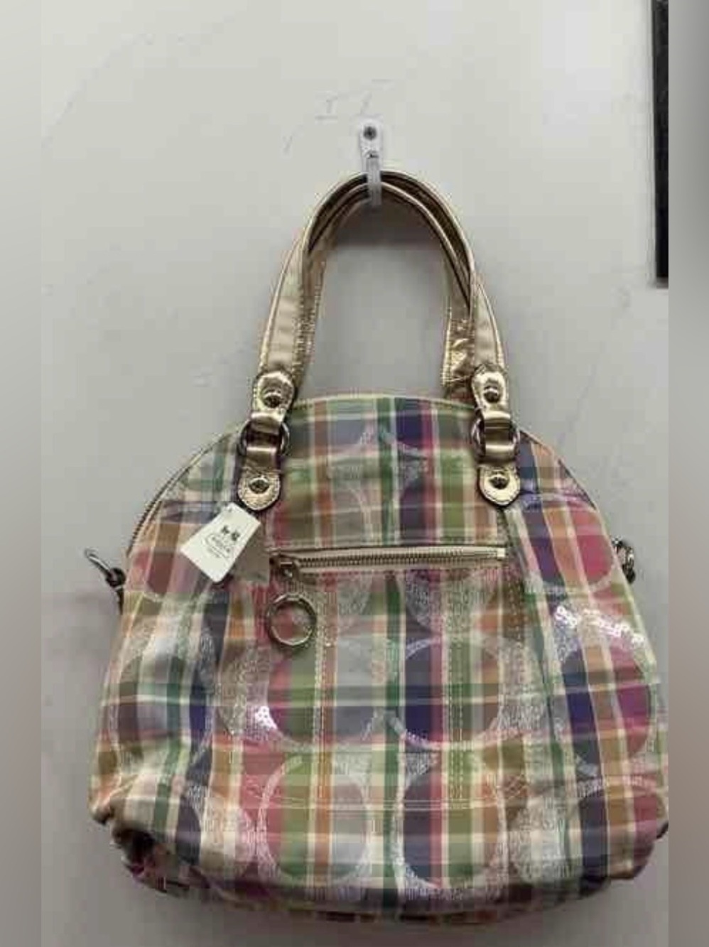 Y2K Coach Poppy Daisy Madras Plaid Satchel